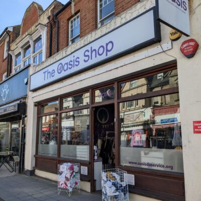 Oasis charity shop exterior view